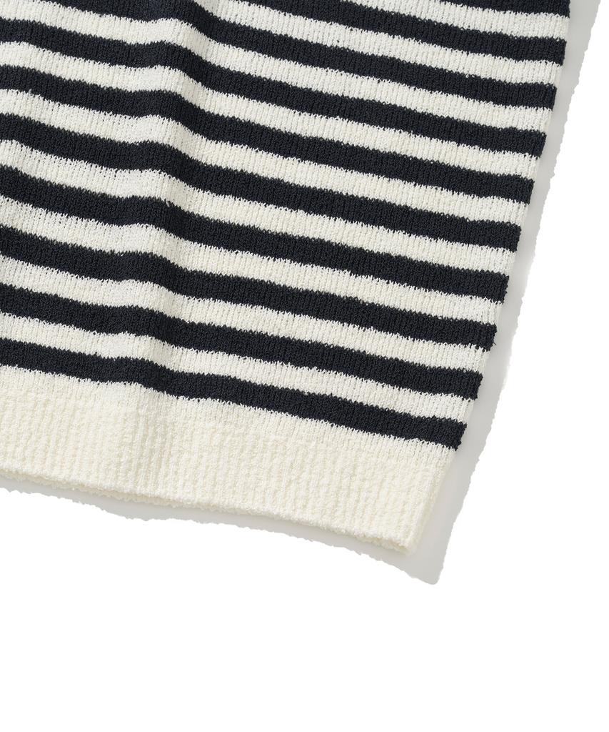 KNITTED Boucle Stripe Round Knit Ivory