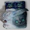 Alice In Wonderland Cheshire Cat Bedding Set Kawaii Pink Purple Duvet Cover With Pillowcases Anime Quilt Cover Bedroom Decor
