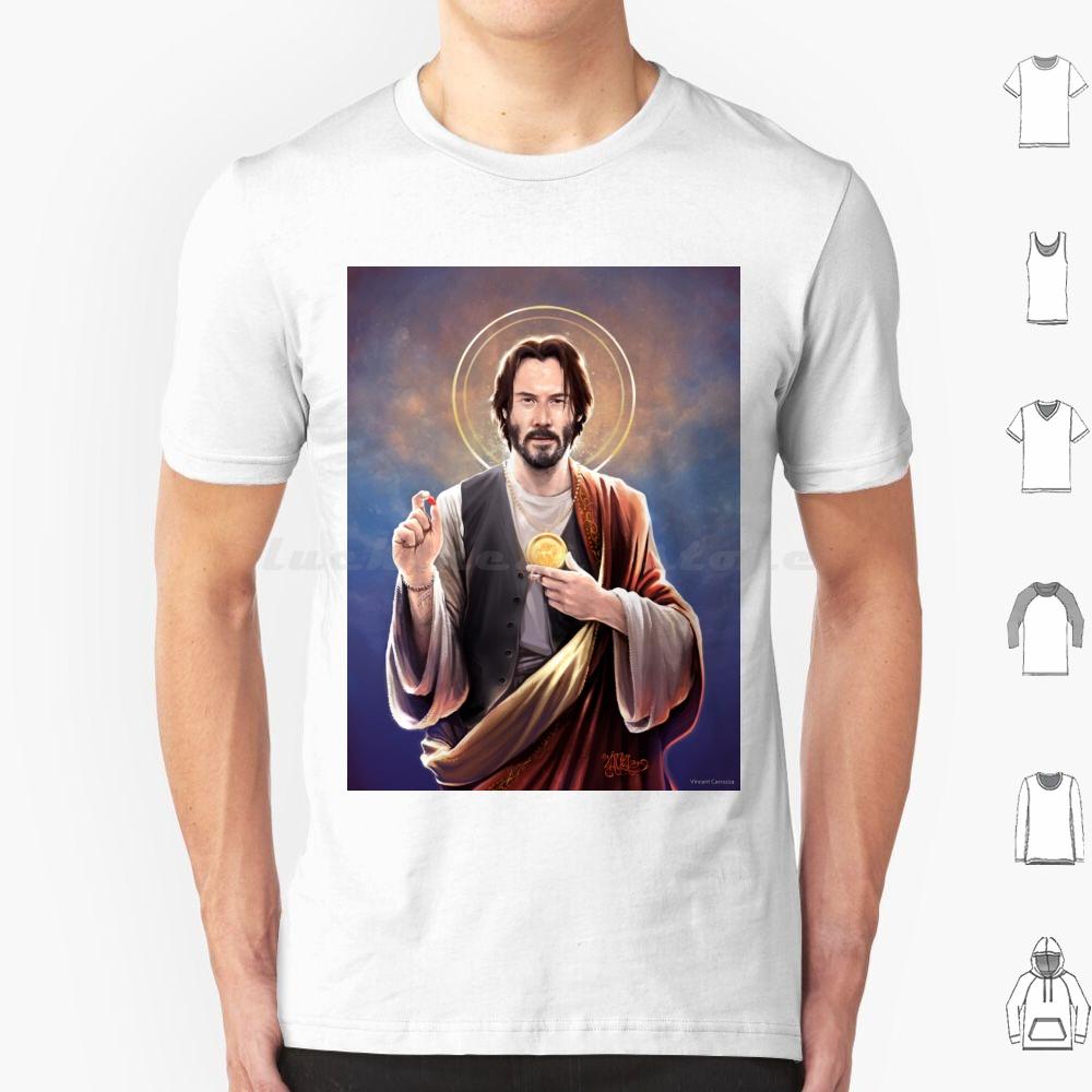 Keanu Reeves Saint Keanu Of Reeves Keanu Reeves Original Religious Painting T Shirt 6xl Cotton Cool Tee Keanu Reeves Keanu S