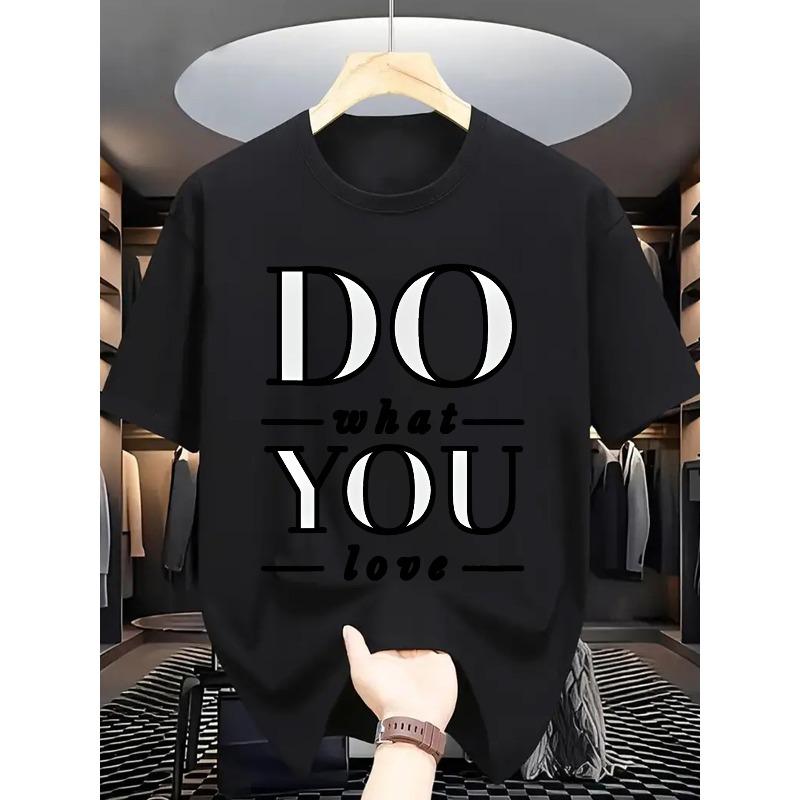 European Size Men's T-Shirt, Short Sleeve, Fashion Pattern with Letter Print, Summer