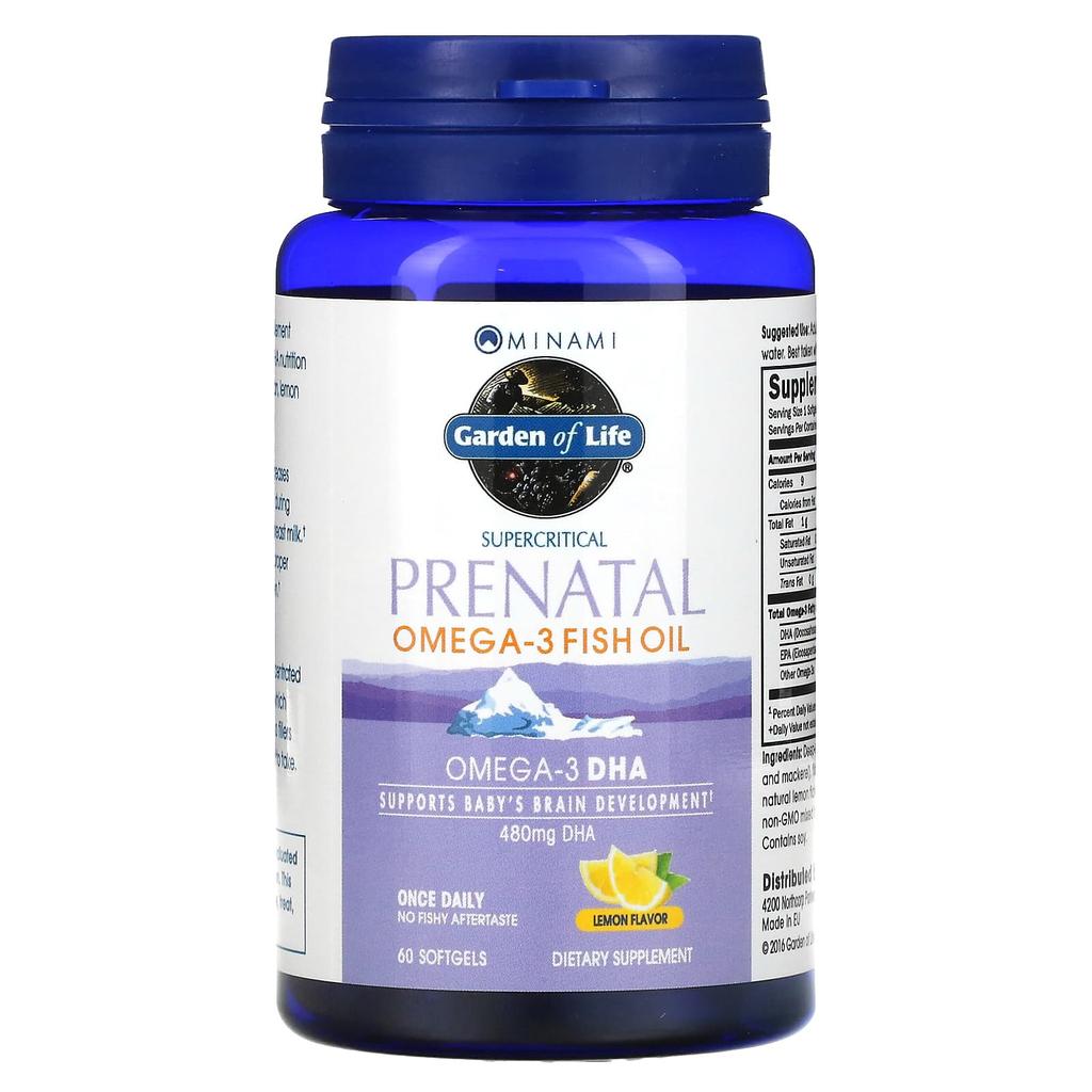 Supercritical Prenatal, Omega-3 Fish Oil, Lemon Flavor, 60 Softgels