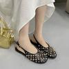 Fashion Fashion Metal Rivet Women Flats Sandals Shoes Female Buckle Strap Footwear Round Toe Ladies Flats Sandals Shoes Big Size 43