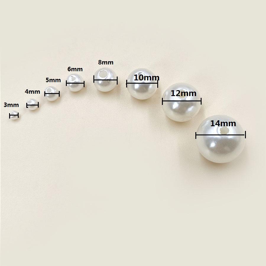 3-14mm 5-600Pcs Imitation Pearl Acrylic White Pearl  Delicate Jewelry Accessories Jewelry Making Loose Beads For DIY Necklace Bracelet Pendant
