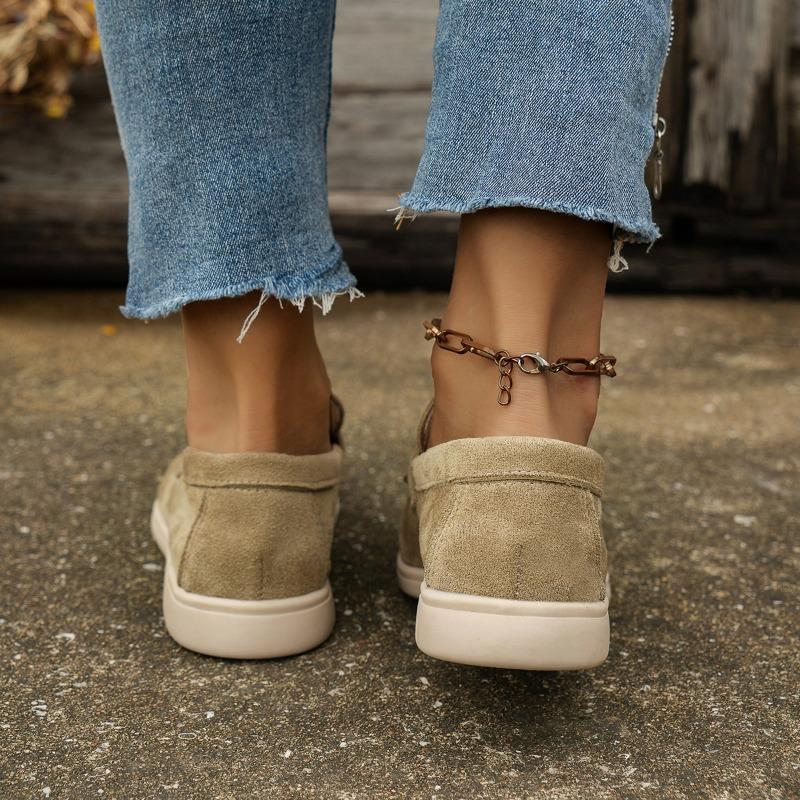 Fashion Spring New Flat Shoes Women's Fashion Round Head Deep Mouth Suede Soft Sole Anti-slip Wear-resistant Single Shoes