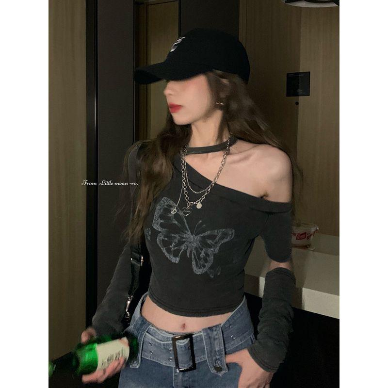 

Модная ветровка Топы Весенне-летняя футболка Джазовые костюмы Black Tops One size