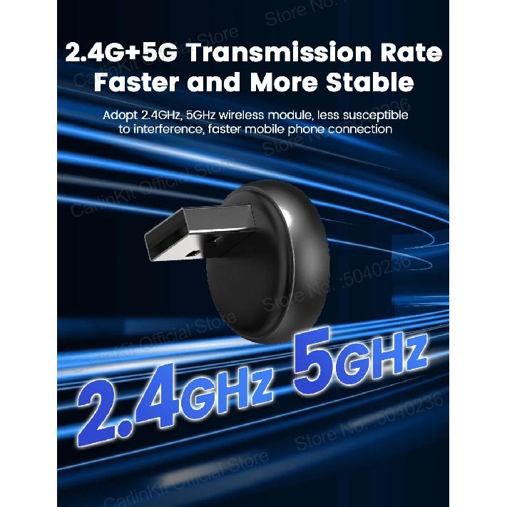 Mini Ultra 3 CarlinKit Wireless Android Auto & CarPlay Adapter 2.4Ghz&5Ghz WiFi BLE Auto Connect OTA Upgrade Mini Smart Car Box