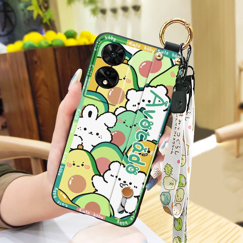 Weiche Hülle Stoßfeste Handyhülle Für TCL 505/T509K/T5094 Langlebiger Ständer Wasserdicht Trageband Cartoon Modisches Design Ring