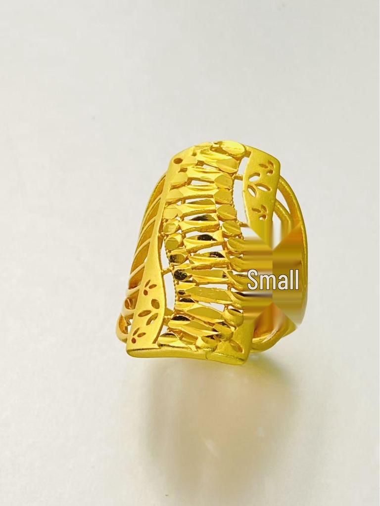24K Gold Plated Adjustable Brass Ring - Personalized High-End Design