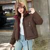 Women's Short Cotton-padded Twill Hooded Winter Jacket