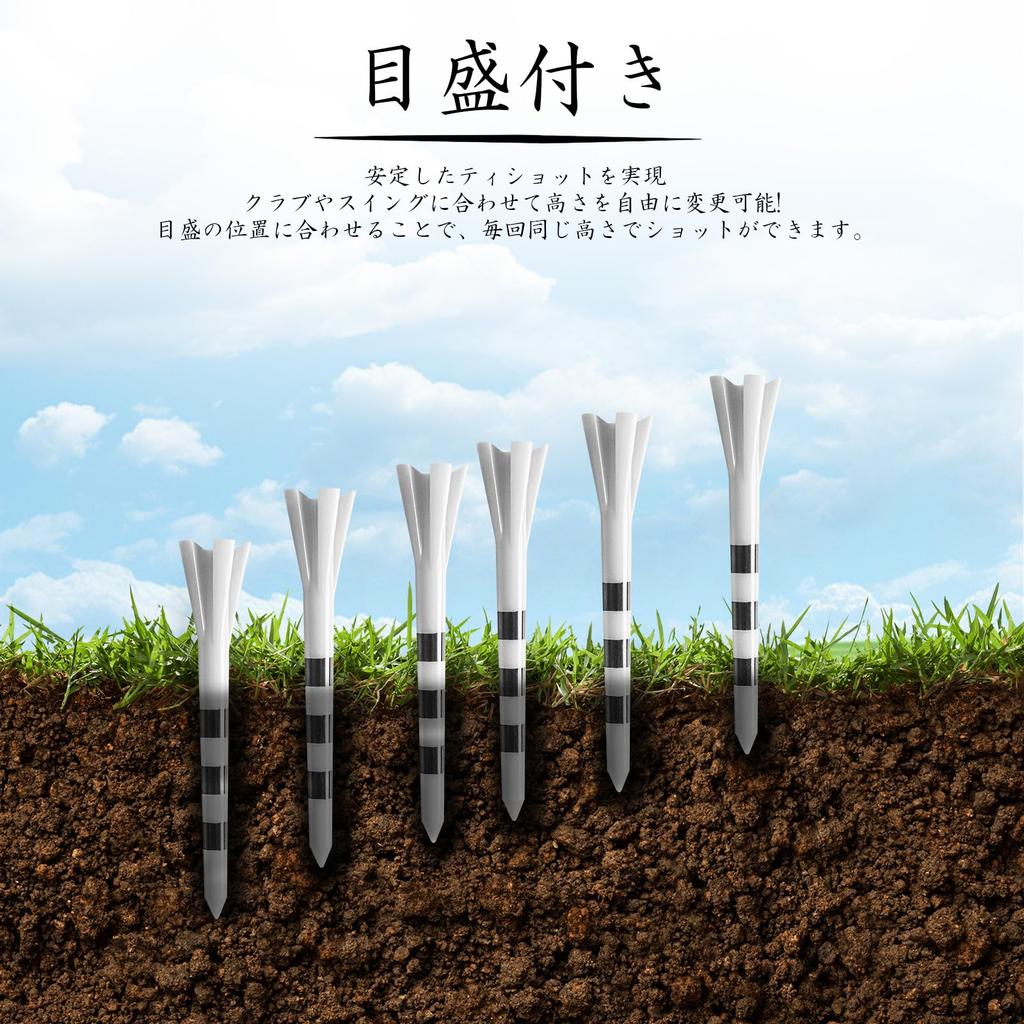 Golf Plastic Long Tees with Measurement 70mm 83mm Sizes Pieces Large Easy to Durable Golf Equipment for Practice Play Tees, Tees, Markings, & (2