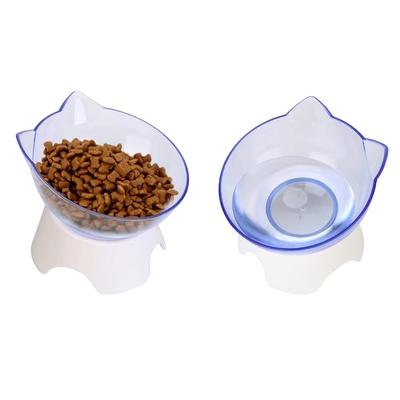 Stand Base Tilted Cat Food Bowls Cat Ear Design Feeding Products Elevated Bowls Set  Puppy Feeding