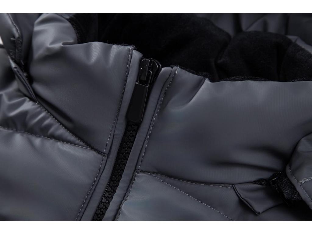 Men's Hooded Cotton Padded Jacket - Stand Collar, Patchwork, Warm Winter Casual Sport Jacket