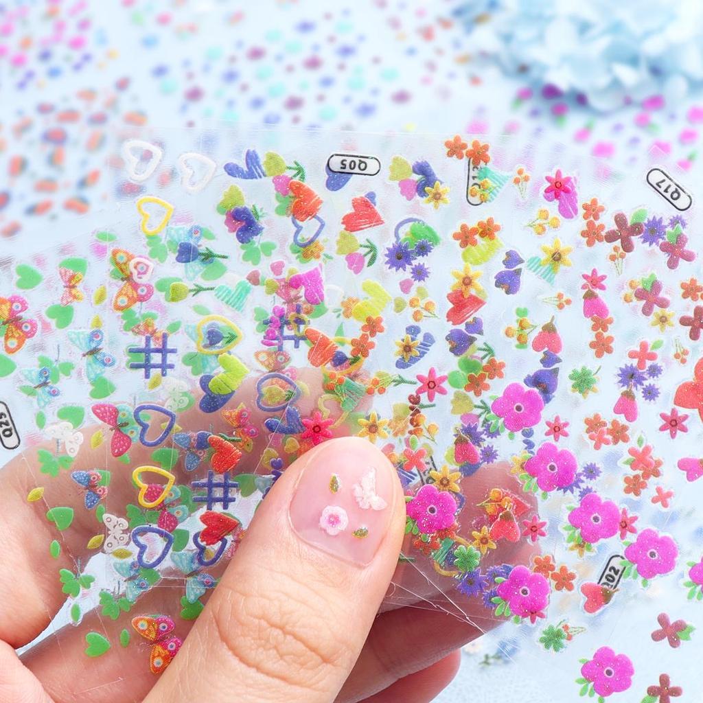 30 Sheet Summer Flower Nail Stickers Self Adhesive Nail Art Decoration Stickers Manicure Decor Supplies for Women and Girls