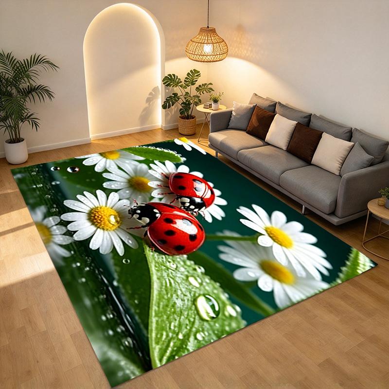 Ladybug Garden Living Room Nonslip Area Rug Soft Carpet For Bedroom Game Playroom Sofa Office Home Decor Doormat Christmas Gift C926163