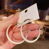 New Arrival Simple Fashion Black White Enamel Cicle Big Hoop Earrings For Women Statement Jewelry Pendientes