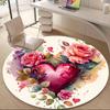 1pc Love Romance Office Round Area Rug, Indoor Mat Suitable ForOffice, Under Office Chairs Bedroom Living Room Home Decor T214