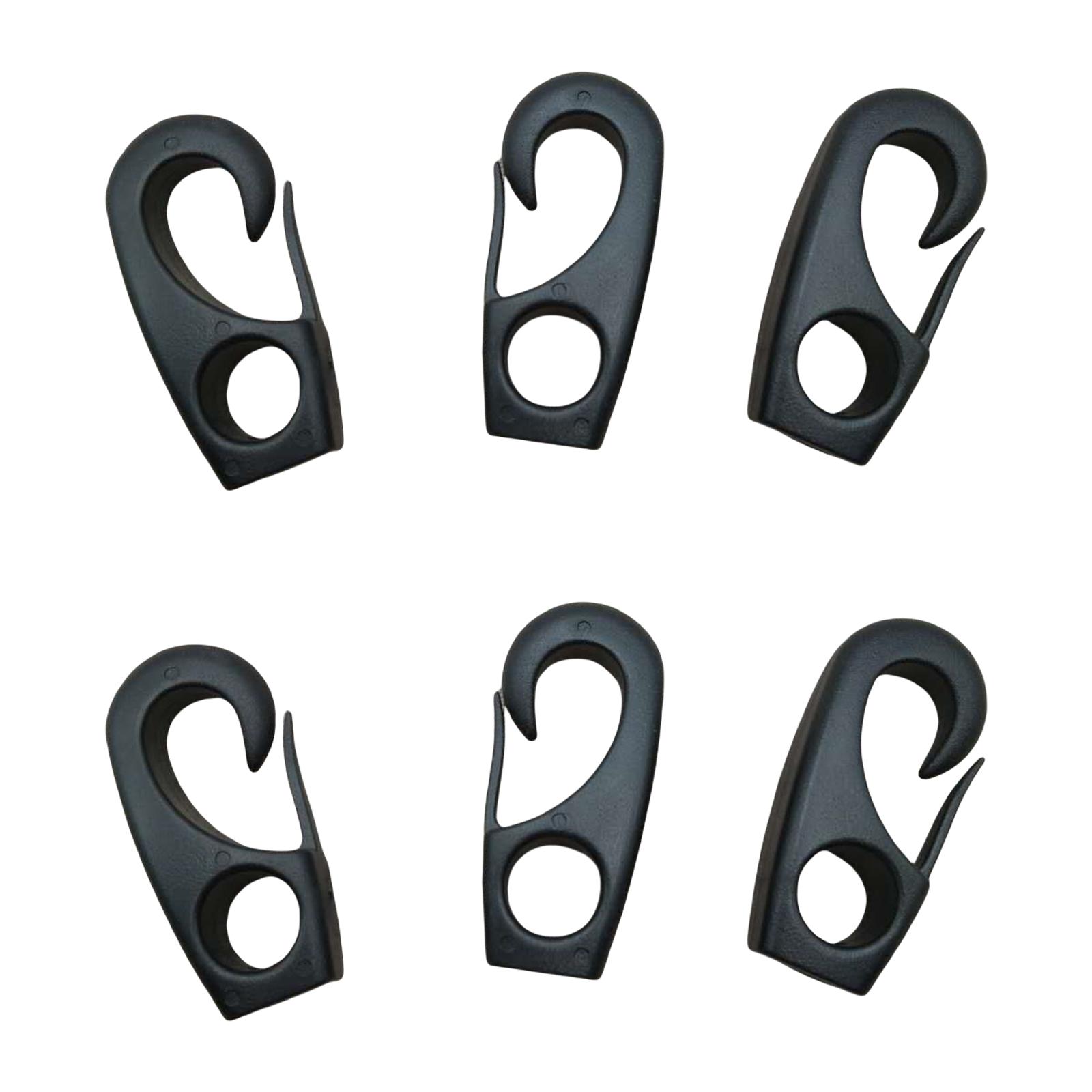 

6pcs High Strength Elastic Rope Hook Multipurpose Plastic Buckles Portable for Camping Luggage and Storage Solution A