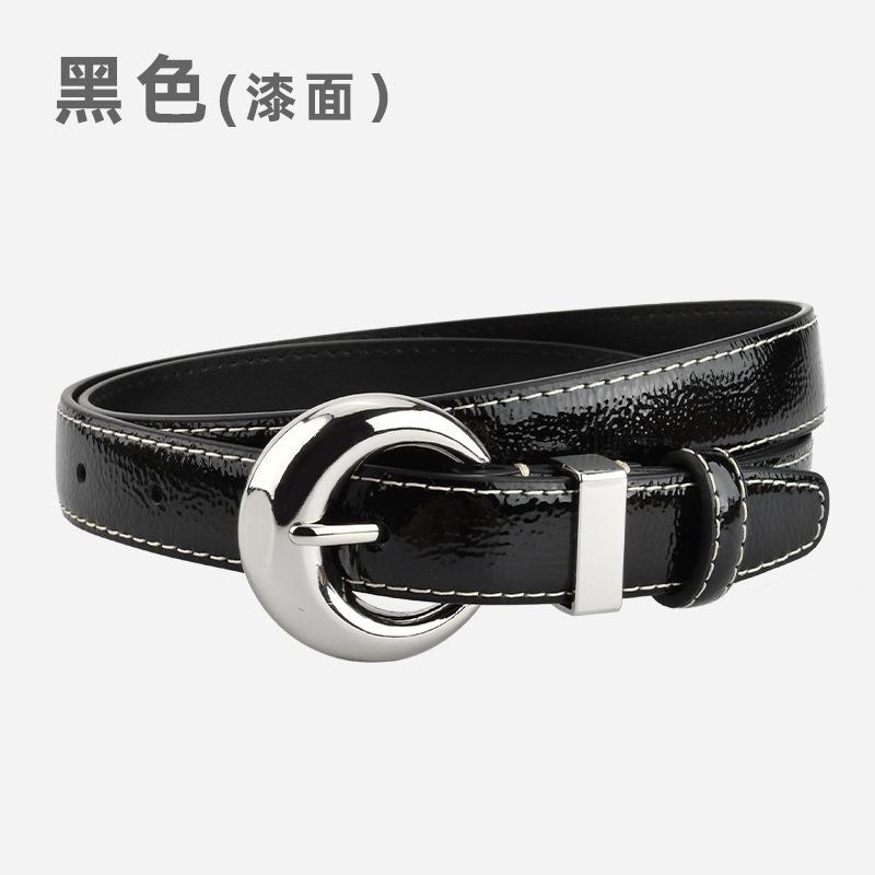 Lacquered Belt Women'S First Layer Cowhide Simple Jeans Decoration High-End Women'S Belt