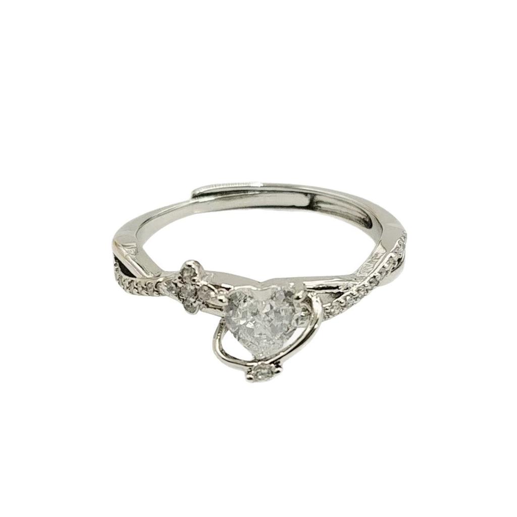 Pink Love Zir*****Pen Ring Women'S Light Luxury Sweetheart Planet Beautiful Girl Amethyst Women'S Ring