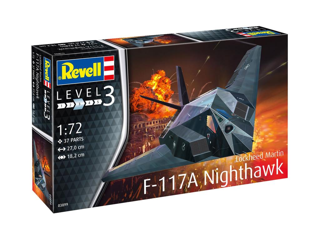 German Revell 1/72 Scale US Air Force F-117 Stealth Fighter Plastic Model Kit 03899