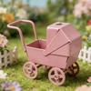 Realistic Mini Bassinet Stroller Wrought Iron Baby Stroller Model Doll Pram Toys  Kids Pretend Play