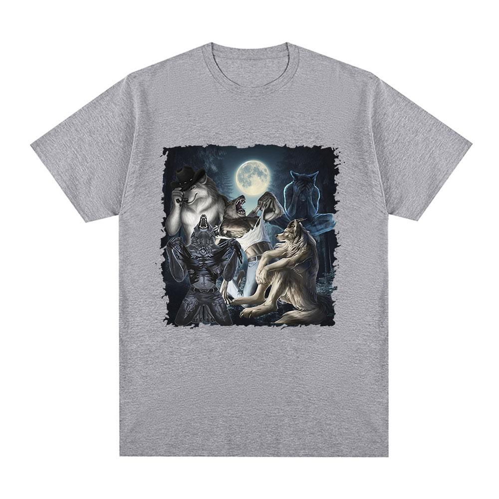 Sedící vlk Doslova já Vtipné meme Tričko Pánské Ležérní Bavlněné Krátký rukáv Harajuku Trička Hip Hop Vintage Harajuku Tričko