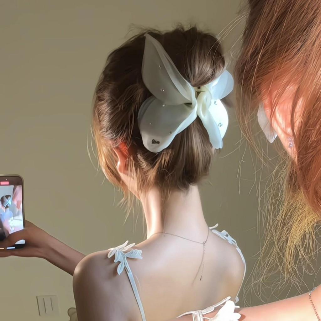 Enchanting Lily Flower Hair Clip: Elegant Shark Clip for Updos