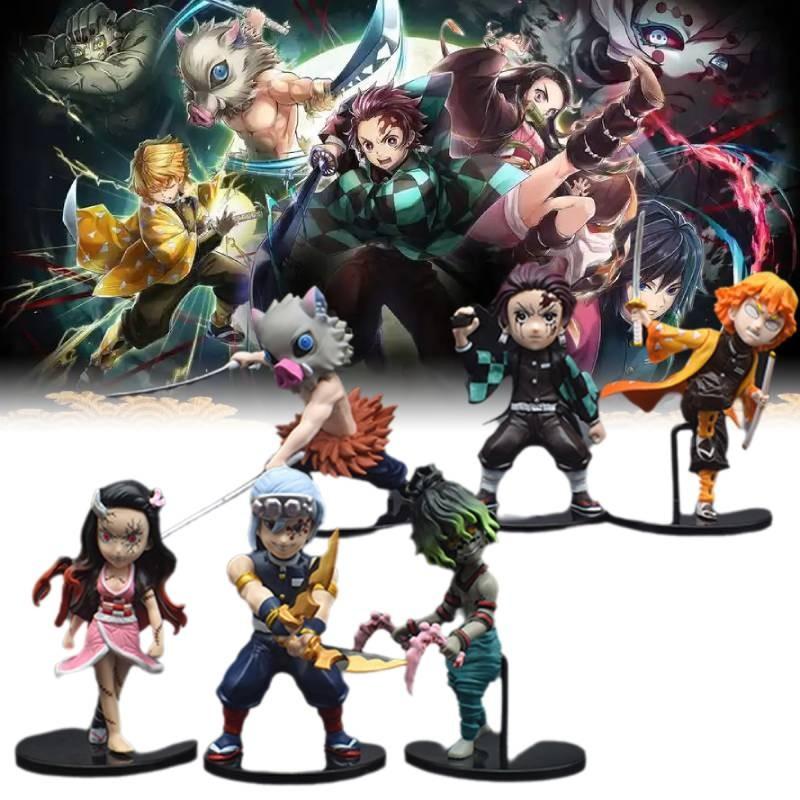 Demon 6pcs Slayer Kamado Nezuko Figurine Anime Model Sculpture Toys Gifts Xmas
