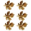 6Pcs Napkin Rings Durable Decorative Sturdy Maple Elegant Leaf Shape Colorfast Exquisite Home Restaurant