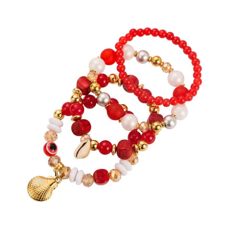 Trend, Simple Metal Multi-Pendant Pendant, Candy Beads Multi-Layer Fashion Temperament Bracelet