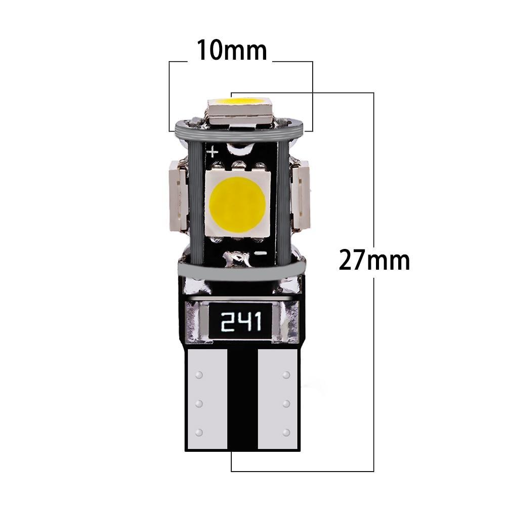 Canbus Weiß Blau Rot Gelb Grün T10 5smd 5050 Led Auto Licht W5w 194 241 Fehler Glühbirnen