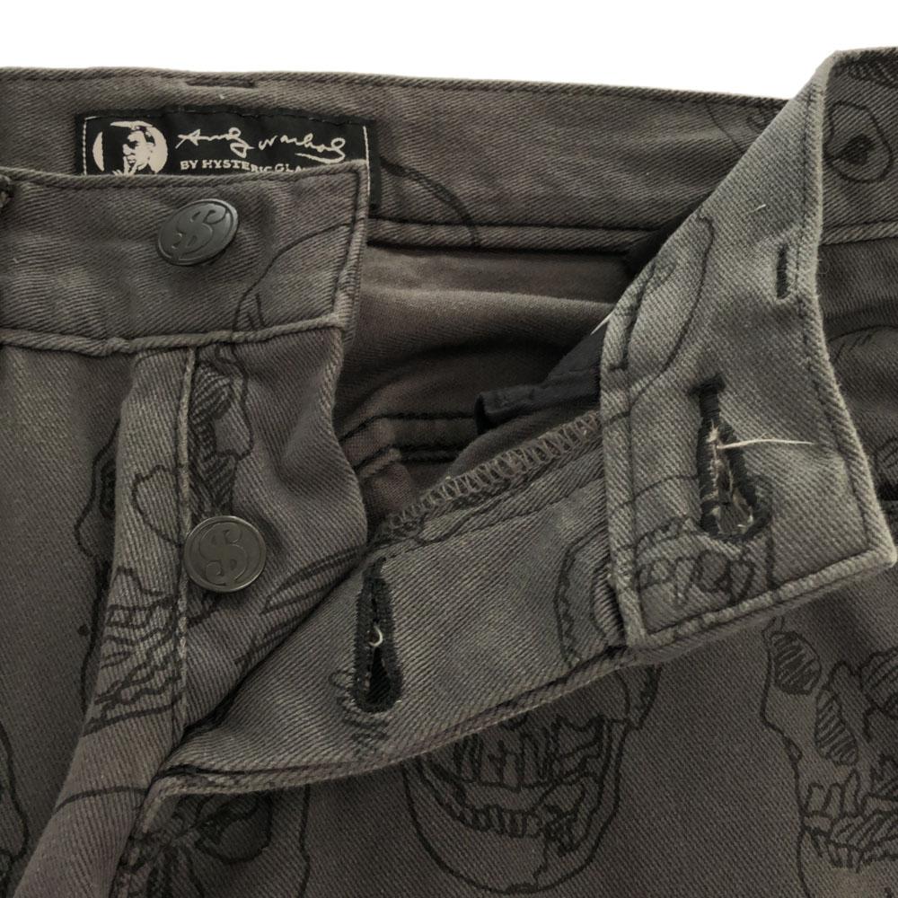 ANDY WARHOL BY HYSTERIC GLAMOUR Made In Japan Skull Pattern Slim Pants Women Used