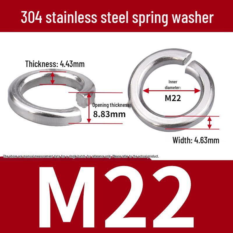 Stainless Steel & Blackened Carbon Steel Spring Washers (M1.6-M42) Elastic Open Washers