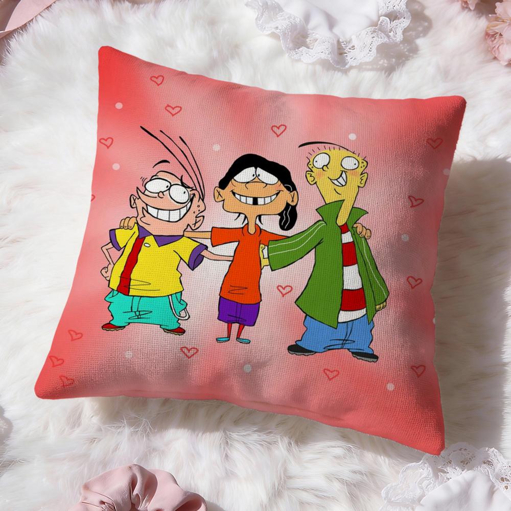 E-Ed, Edd n Eddy Cushion Cover Premium Comfort Reversible Pillow Cove -Two in One Design for Any Room & Car Interior