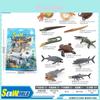 Colección de modelos de animales de plástico realistas del Ártico y la Antártida con criaturas oceánicas detalladas.