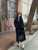 2024 Women's High-End Double-Faced Cashmere and Wool Coat with Fox Fur Sleeves
