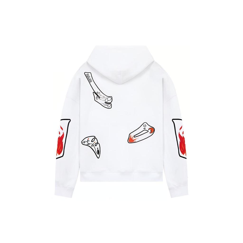 We11done Ss22 Logo Cartoon Pattern Hoodie Unisex hoodies White WD-TH1-22-585-U-WH