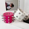 European American Punk Style Spike Rivet Gothic Leather Bracelet