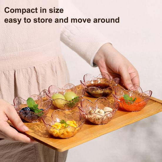 5Pcs Sakura Dipping Sauce Dish PP Condiment Plate for Sushi Hot Pot BBQ BPA-Free Stackable Hot And Cold Sauce Holder Cute Tableware for Home Party