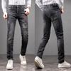 European And American Embroidered Trendy Brand Jeans Men'S Straight Tube Slim Fit Elastic Fashion High Quality Casual Cowboy Pants