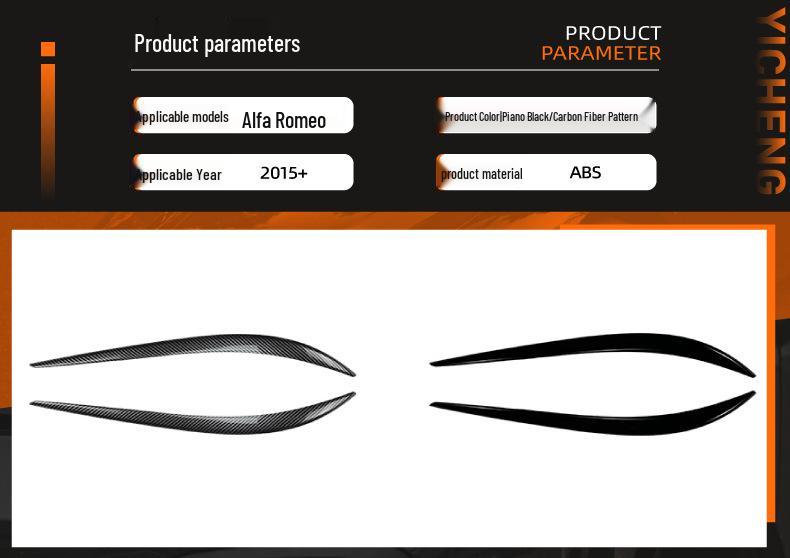 Headlight Eyebrows Stickers for Alfa Romeo Giulietta Giulia 2015+ Exterior Modification