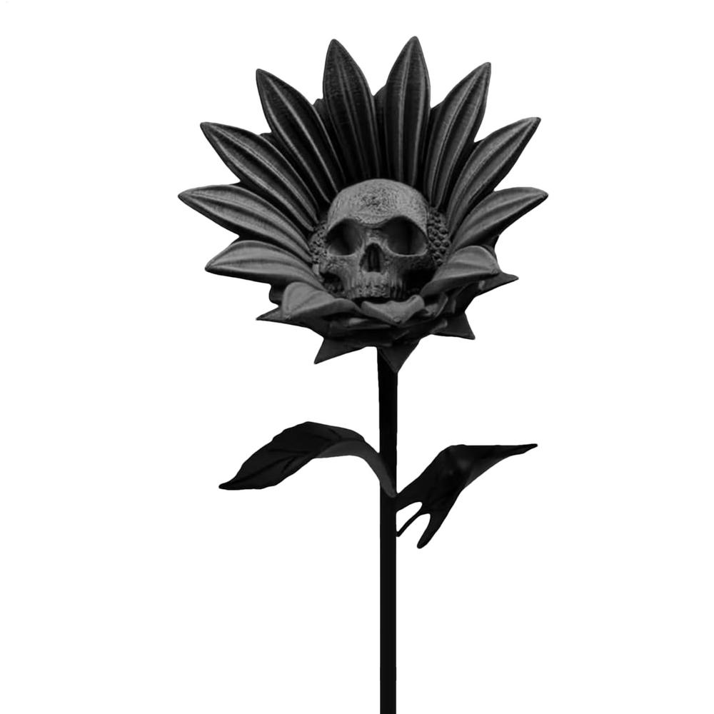Halloween Skull Sunflower Skull Yard Signs Table Centerpieces Gothic For House Decoration Prop Ornament