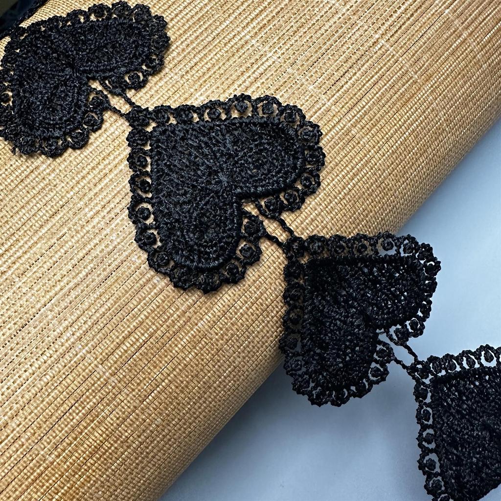 Hot Sale Heart-Shaped Hollow Lace Polyester Dress with Water-Soluble Lace for Weddings and Curtains