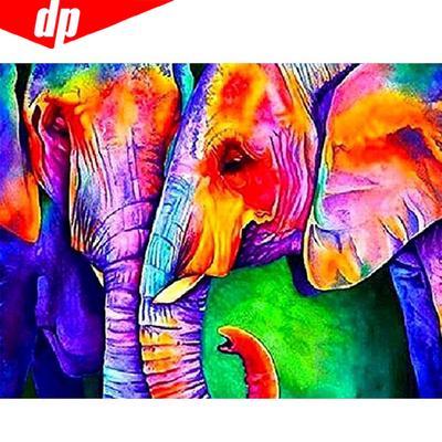 Diamond Painting Colorful Elephant Full Drill Round Diamond Embroidery Picture