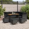 VidaXL 9-piece Garden Set with Black Rattan Cushions 3361489