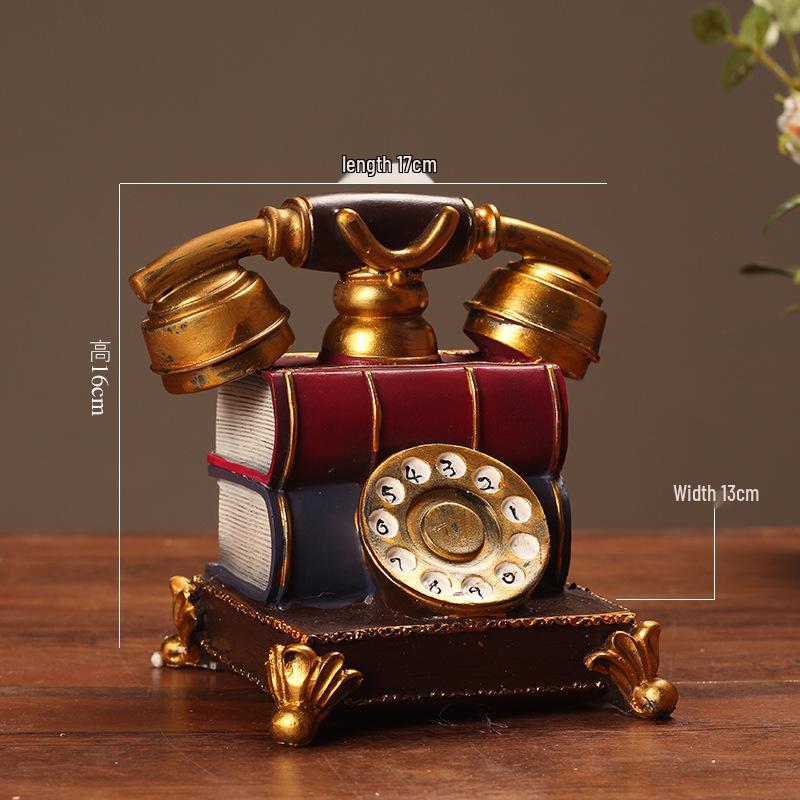 

European-Style Retro Telephone Ornament for Living Room or Cafe червоний