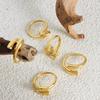 316L Stainless Steel Rings For Women 18k Gold Plated Waterproof Non Tarnish Simple Geometric Women's Opening Ring Woman Jewelry