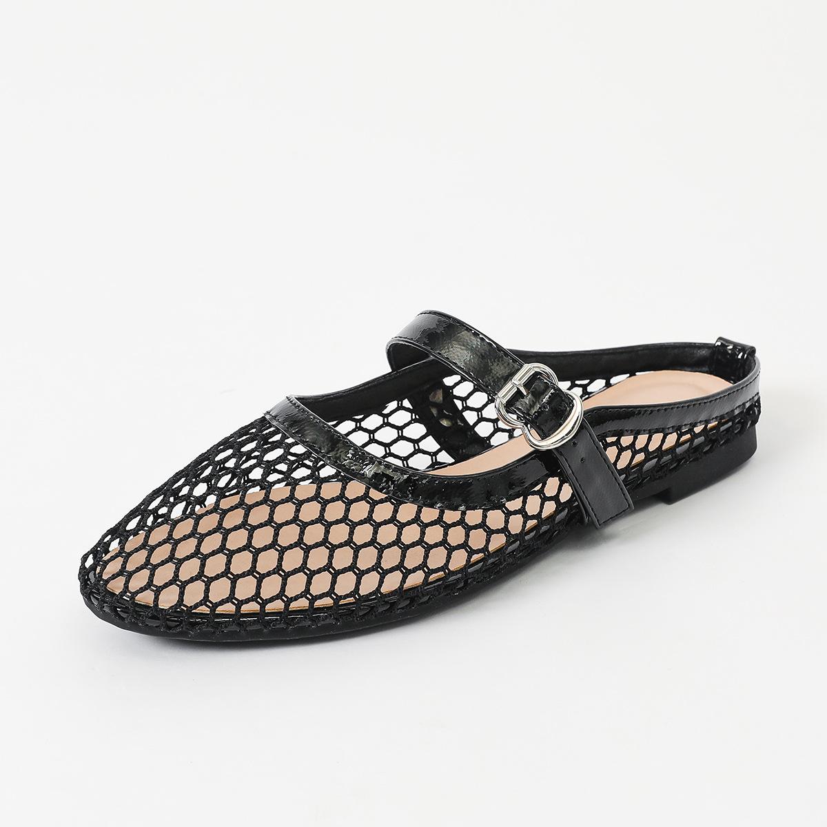 

Женские туфли большого размера - полутороспальные нескользящие туфли с плоским дном для рыбалки с сеткой 43 чёрный