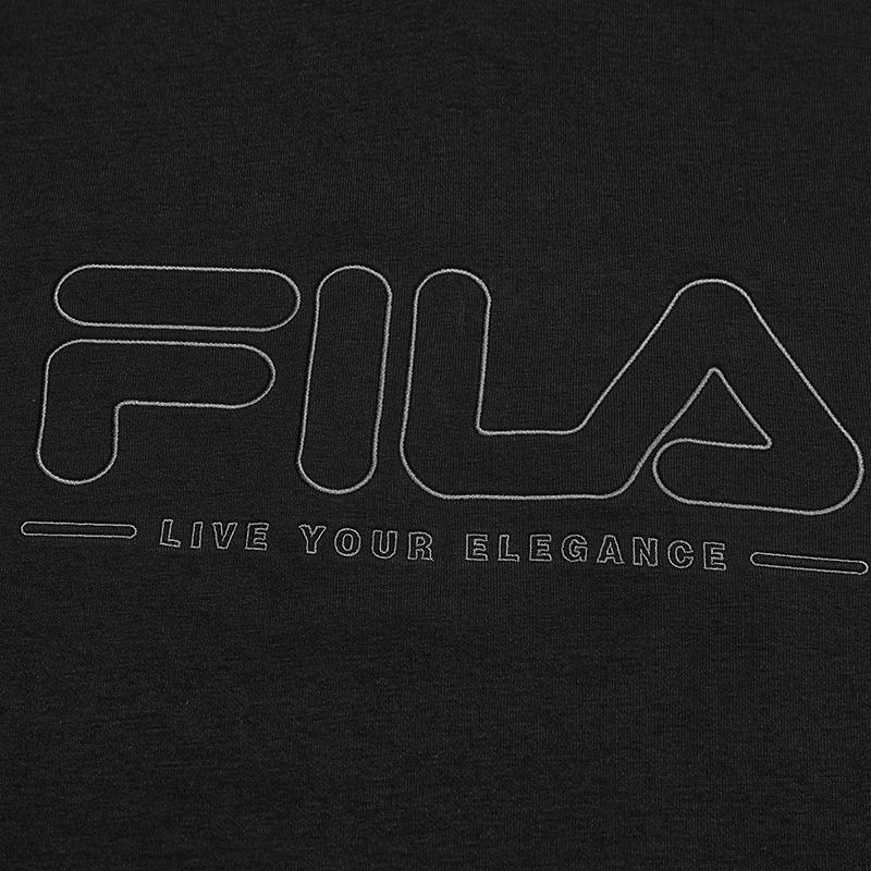 FILA Original Fashion Classic Simple Retro Sports Casual Embroidered Logo Versatile Comfortable Loose Knit Hoodie Unisex hoodies Black F61U619201FBK