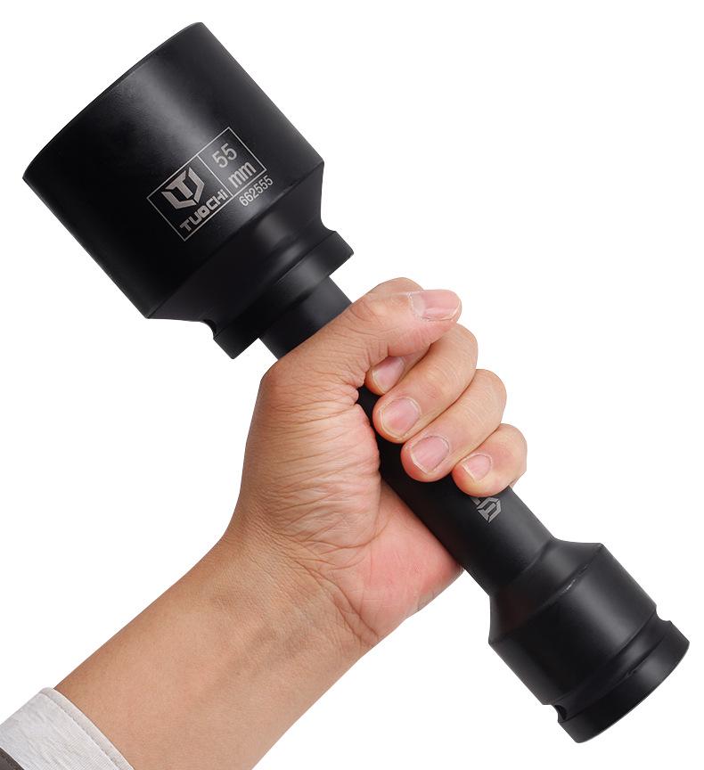 17-Piece 1-Inch Heavy-Duty Pneumatic Impact Socket Set with Extended Hexagonal Design